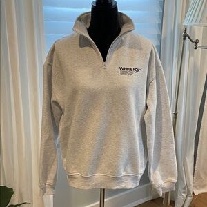 White Fox Core Essentials Zip Sweater Grey Marle S/M